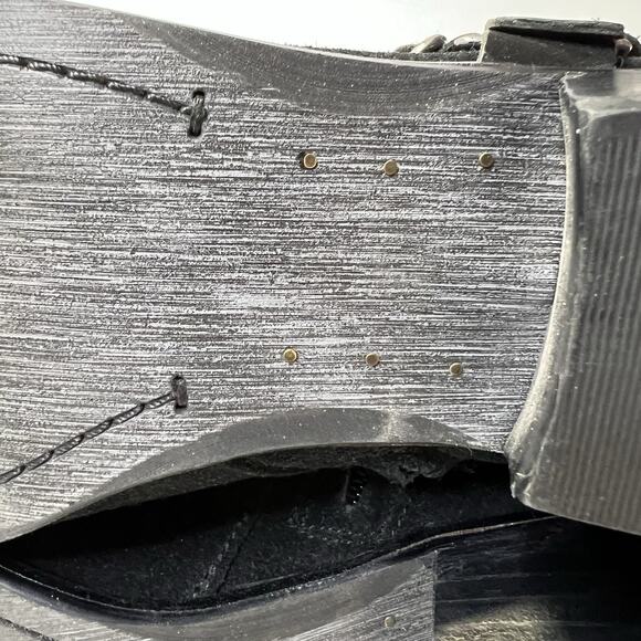 Sam Edelman Posey Suede Leather Ankle Booties Womens 8.5 Metal Chain Black Boots - Picture 10 of 15